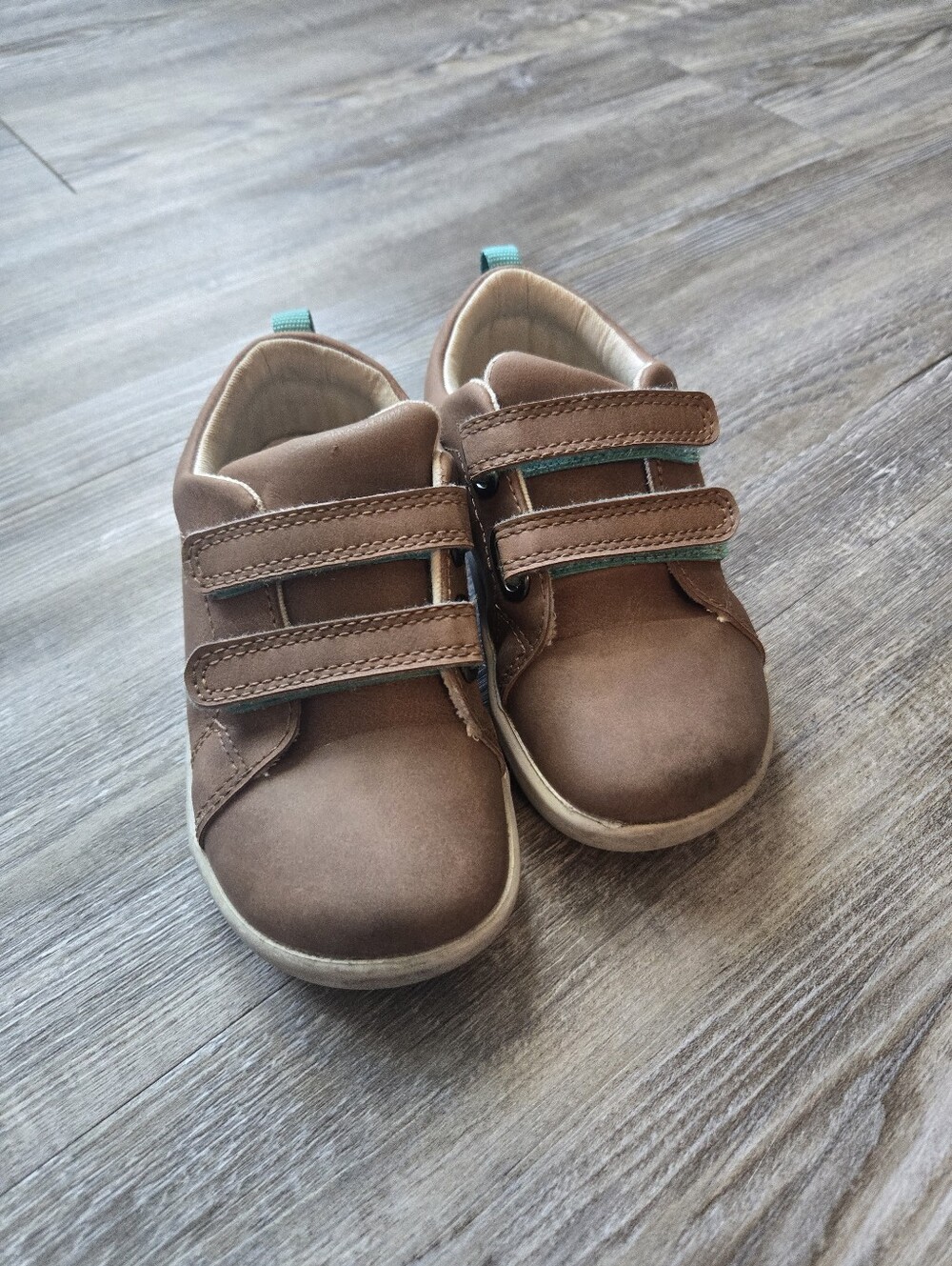 Ten Little Brown Double-Strap Velcro Shoes